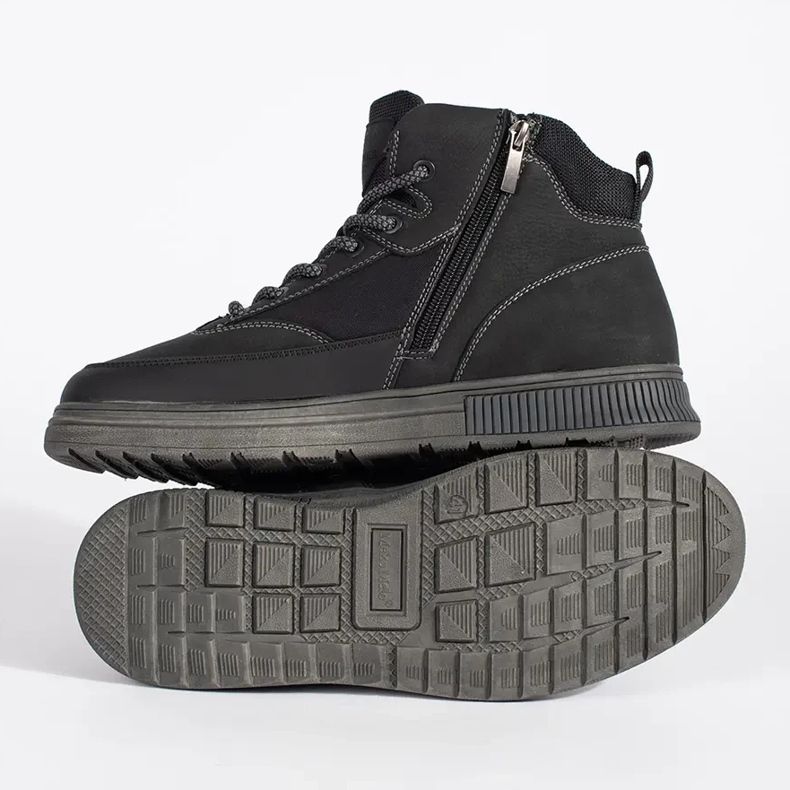 Fekete hőszigetelt férfi téli csizma 1