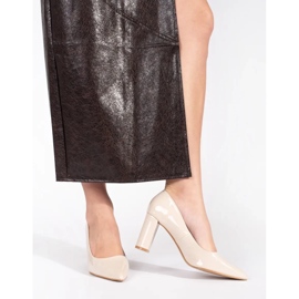 Seastar Elegáns lakk bézs magassarkú pumpák 1