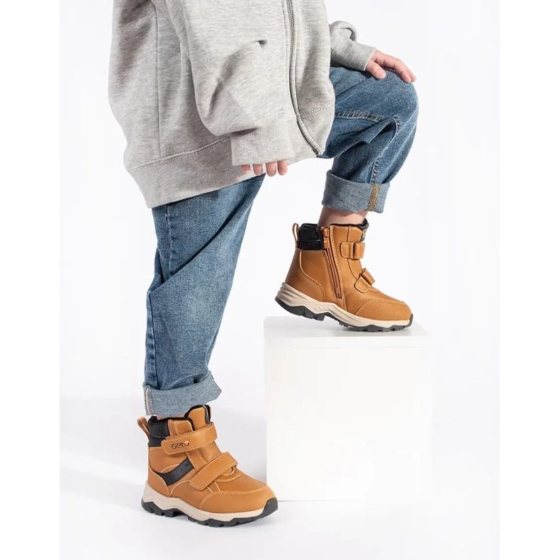 Hőszigetelt fiú bokacsizma tépőzárral barna 2