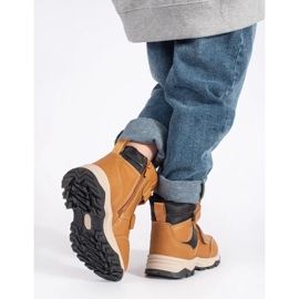 Hőszigetelt fiú bokacsizma tépőzárral barna 1