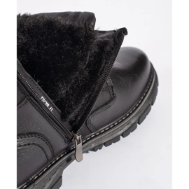 Férfi fekete szigetelt fűzős bokacsizma 1