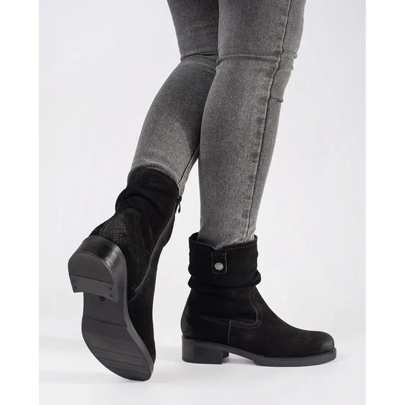 Fekete bokacsizma, Sergio Leone fodros bőr felsőrésszel 1