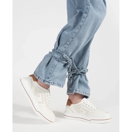 Goodin Fehér lyukasztó bőr cipők 1