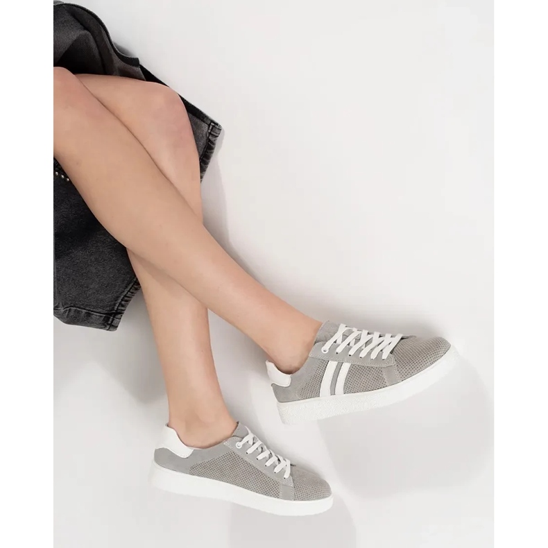 Goodin Szürke nyílt munkás cipők természetes bőrből 1