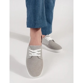 Goodin Szürke nyílt munkás cipők természetes bőrből 1