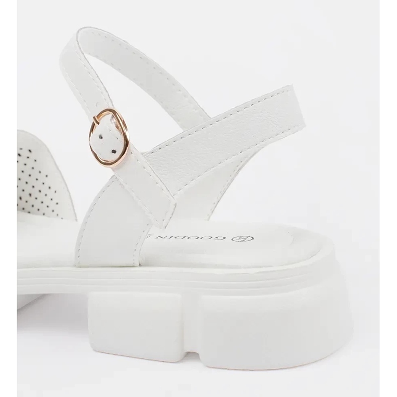 Goodin Fehér nyitott női szandál a platformon díszes 1