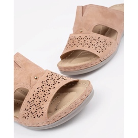 Papucs egy alacsony ékporon rózsaszínű 1