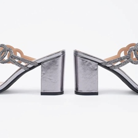 Ezüst magas sarkú sarkú Sergio Leone cirkonokkal 1