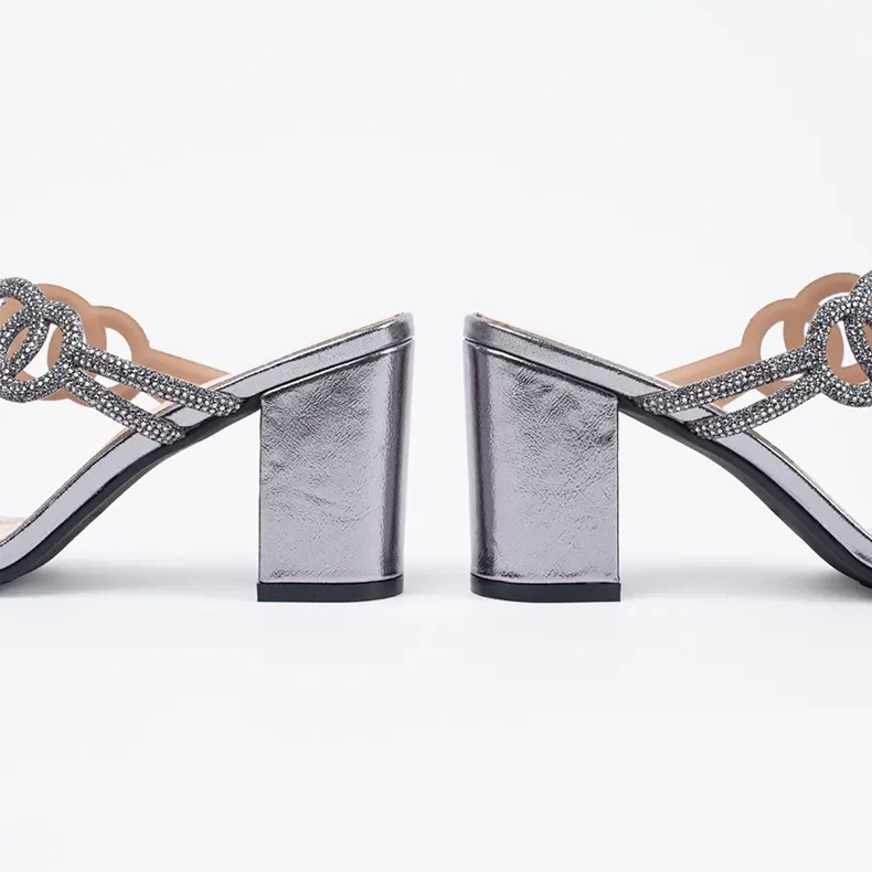 Ezüst magas sarkú sarkú Sergio Leone cirkonokkal 1