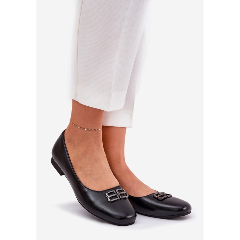 Vinceza Elegáns női balerinák VinZ 62206 dekorációval fekete 1