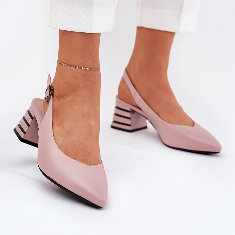 Női magas sarkú sarkú, hegyes orrú VinceZa 62217 piszkos rózsaszín 2