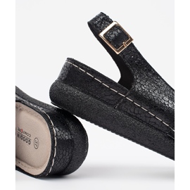 Goodin Fekete szandál bőr talpbetéttel 1