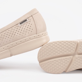 Goodin Könnyű -behide Openwork Loafers egy arany elemmel bézs 2