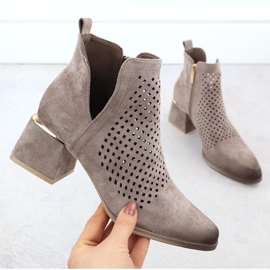 Női velúr magas sarkú sarkú szürke potocki sz12356 1