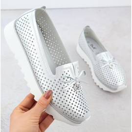 S. BARSKI Női bőrcipő nyitott ezüst S.Barski LR51-631 1