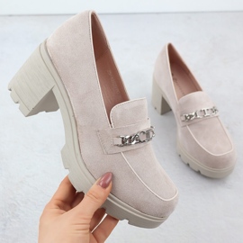 Női cipő velúr bézs potocki sz12629 lánccal 1