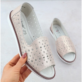 Női bőrcipő nyitott lábujj nyitott bézs s.barski lr51-922 1