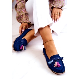 Evento Női velúr cipők rojtokkal sötétkék Laressa 1 Evento Női velúr cipők rojtokkal sötétkék Laressa 1