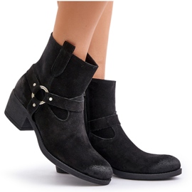 Zazoo bőr szigetelt női magas sarkú cipő 60477 fekete 5