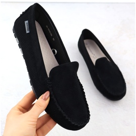 Moccasins női velúr cipő fekete potocki wl09301 1