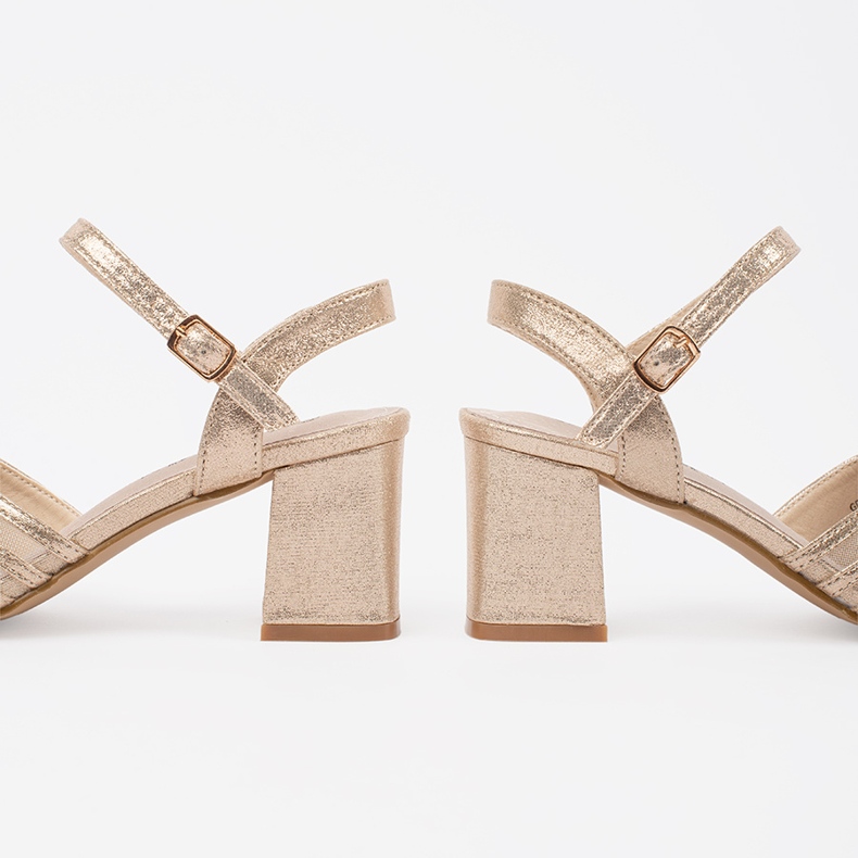 Goodin Arany fényes szandál a oszlopon aranysárga 1