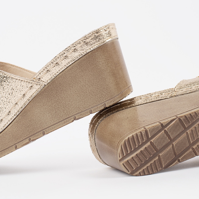 Goodin Arany női flip -flopok az ékön aranysárga 1