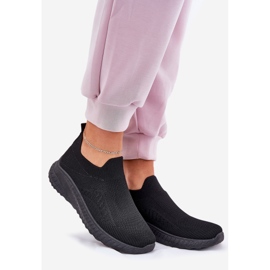 Csúszott anyagi sportcipő női fekete 1