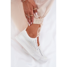 Big Star RR274747 női csipke cipők fehér 2