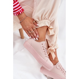 Big Star Női cipők a platformon, öko bőr nagy csillaggal RR274A294 rózsaszín 2 Big Star Női cipők a platformon, öko bőr nagy csillaggal RR274A294 rózsaszín 2