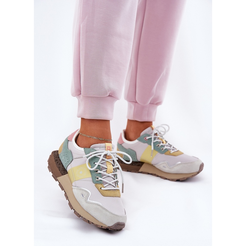 Big Star Női velúr cipők nagy csillag RR274244 Hi-Polish szürke-sárga rendszer 2