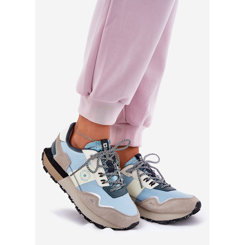 Big Star Női velúr cipők nagy csillag RR274245 Hi-Polish System szürke-kék 1