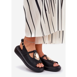 Bőr elegáns női szandál S.Barski GR51-603 fekete 1