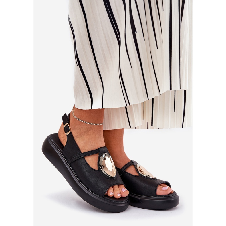 Bőr elegáns női szandál S.Barski GR51-603 fekete 1