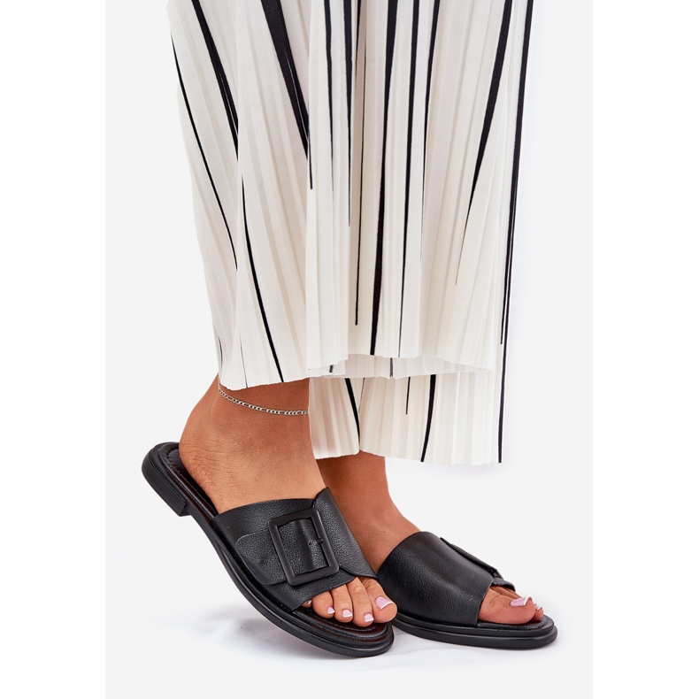 S.Barski Női bőr papucs d & a sj2302-01 fekete csat 1 S.Barski Női bőr papucs d & a sj2302-01 fekete csat 1