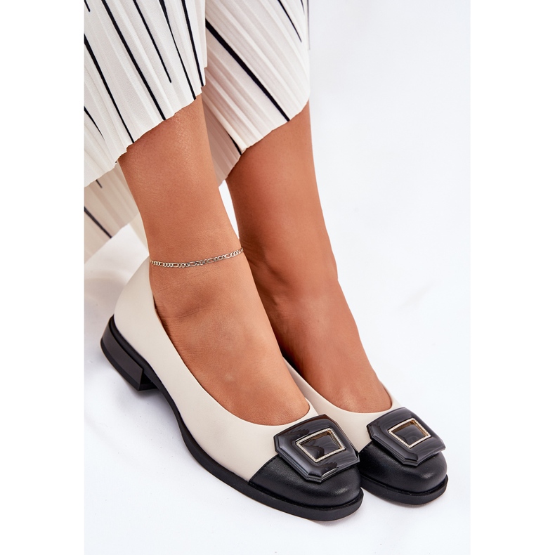 S.Barski Bőr balerinák dekorációval D&A MK51-059 bézs 1 S.Barski Bőr balerinák dekorációval D&A MK51-059 bézs 1