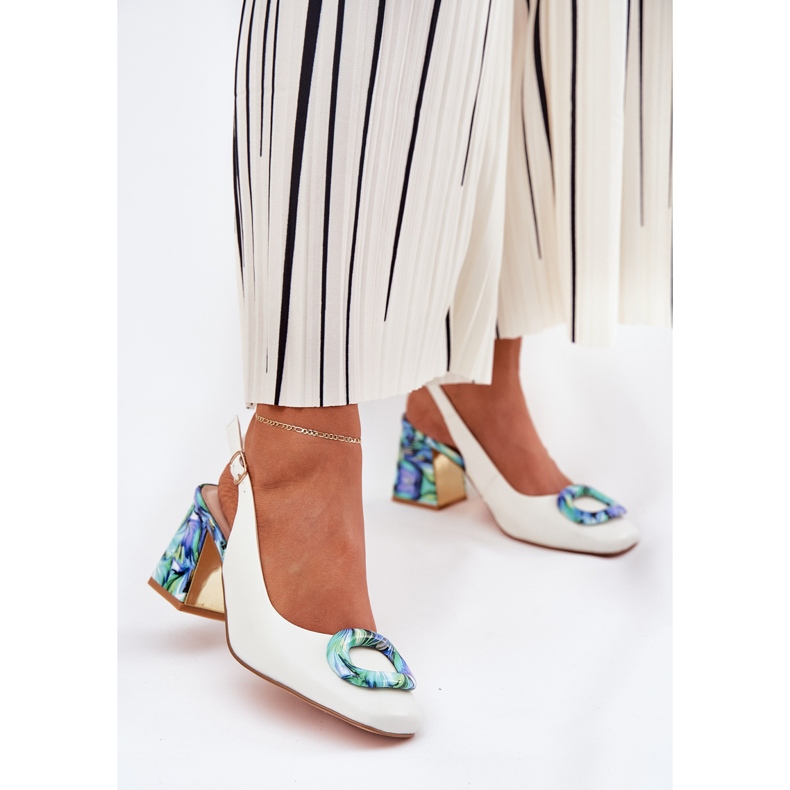 S.Barski Női bőr szandál a D&amp;A CR51-002 fehér oszlopon 2