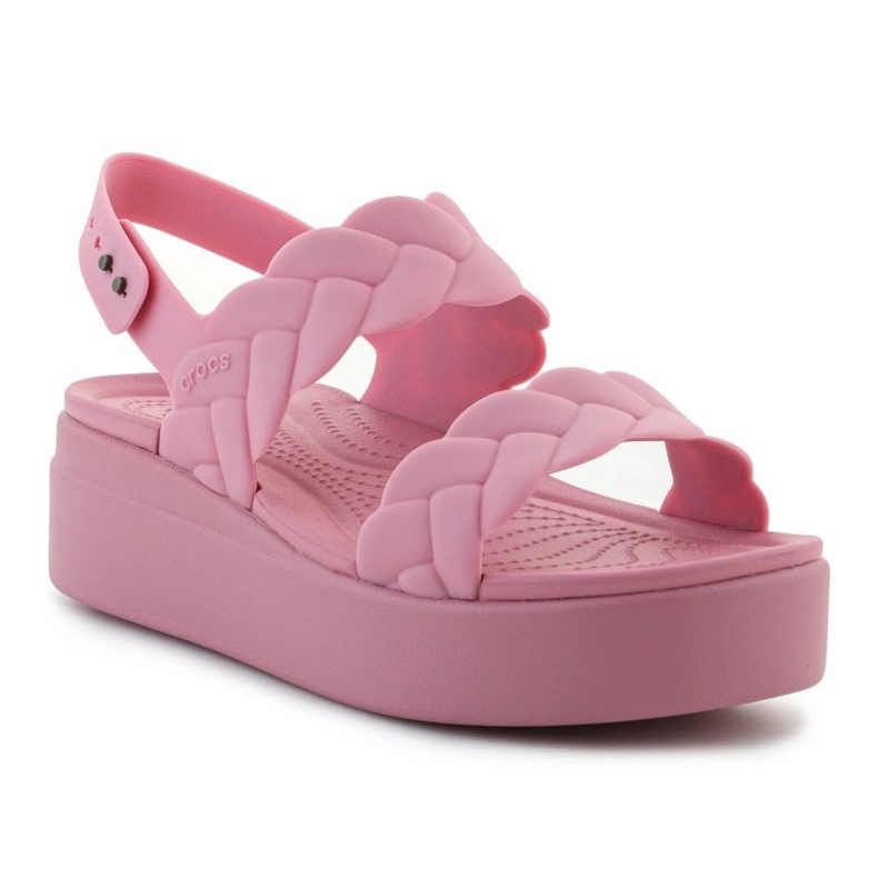 Crocs Brooklyn szövött alacsony ék 209977-6xx szandál rózsaszín 1