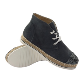 Női bőr espadrillák, szürke/ezüst, Neścior 3