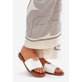 Eco bőr női papucs dekoratív fehér részletekkel 1