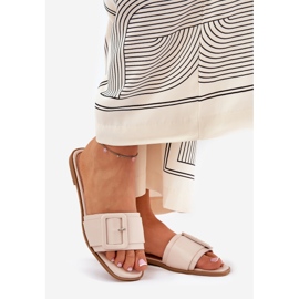 Lapos öko bőr női összefoglalók bézs csatkal 1