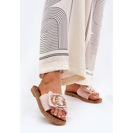 Lapos női papucs dekoratív rózsaszín részletekkel 2 Lapos női papucs dekoratív rózsaszín részletekkel 2