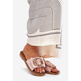 Lapos női papucs dekoratív rózsaszín részletekkel 1 Lapos női papucs dekoratív rózsaszín részletekkel 1