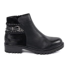 Erynn Alacsony dolgozók dekoratív övvel fekete 1