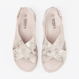 Goodin Világos hordozó szandál lapos bézs 2