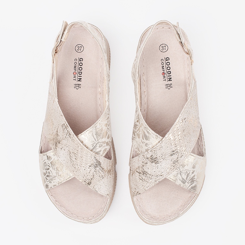 Goodin Világos hordozó szandál lapos bézs 2