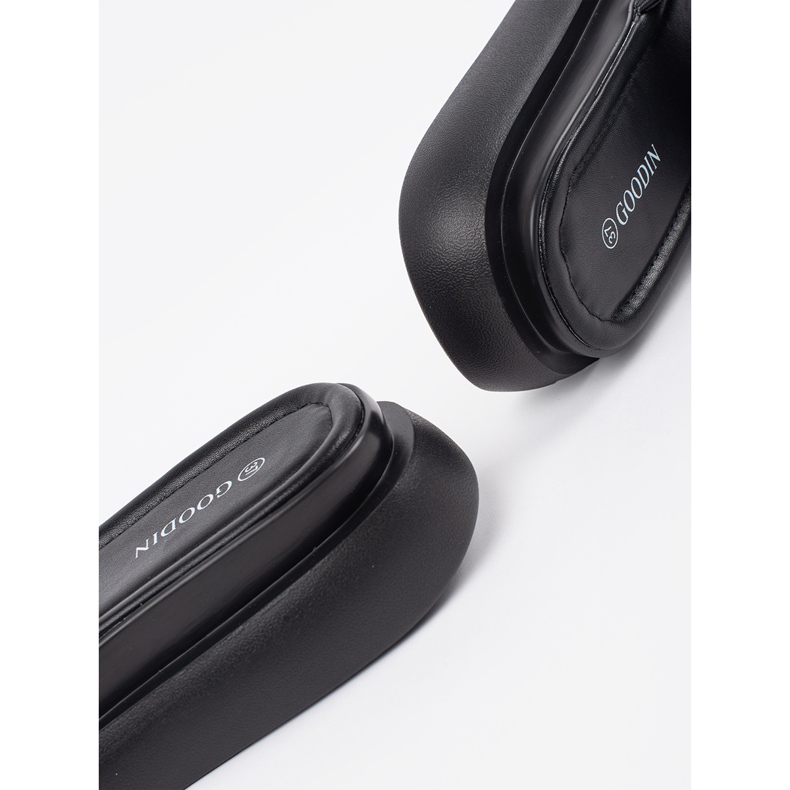 Goodin Fekete kényelmes papucs a platformon 1 Goodin Fekete kényelmes papucs a platformon 1