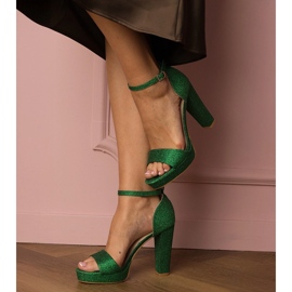Zöld női magas csillogó szandál 1 Zöld női magas csillogó szandál 1