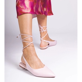 Rózsaszín lapos sarkú, öko -léből készül 1