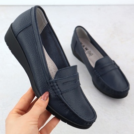 Női bőr mokaszinok egy platformon sötétkék sabatina jhy01 1 Női bőr mokaszinok egy platformon sötétkék sabatina jhy01 1