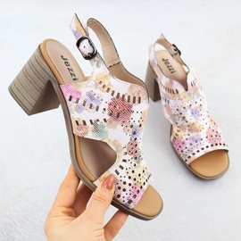 Női szabadmunka női szandál virágokkal jezzi 24125 rózsaszín 1